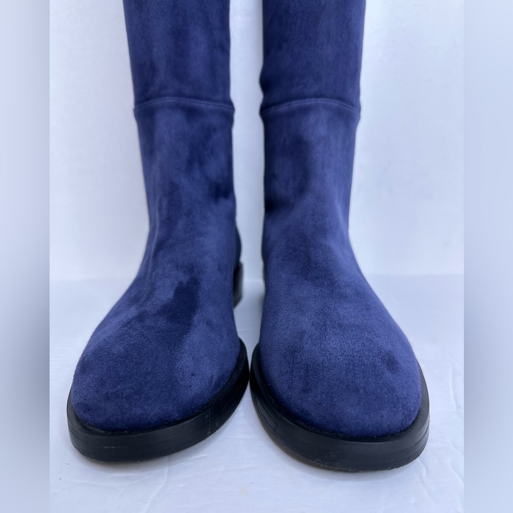 NWOB STUART WEITZMAN Greer City knee high Suede Navy Boots, Size 5 - Picture 6 of 13